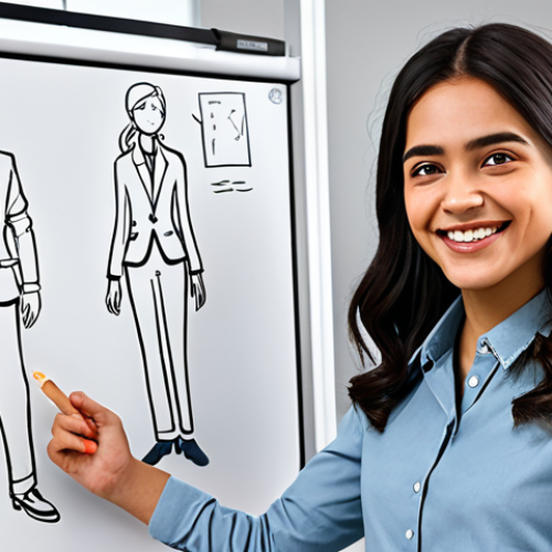 **

"A character designer presenting their portfolio in a bright, modern office. The portfolio showcases diverse character designs with warm, expressive features. The designer is a young professional, fully clothed in modest, stylish attire. Background includes a whiteboard with character sketches and a friendly interviewer. Professional setting, appropriate content, safe for work, perfect anatomy, natural proportions, well-formed hands, proper finger count, family-friendly."

**